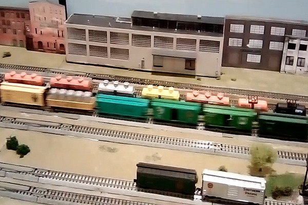 Carl Sagel- 43 frieght car rainbow train with the Points of Rocks Model Railroad Club!!!